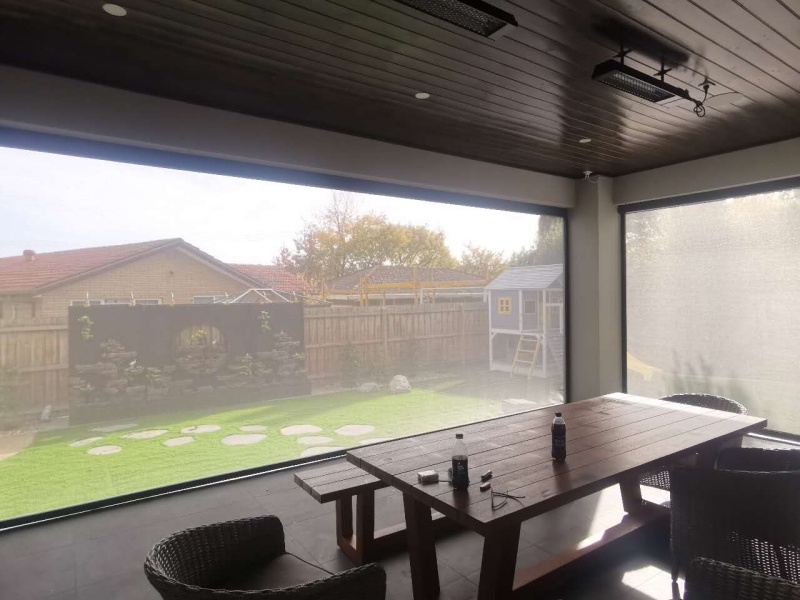 Outdoor windproof roller blinds